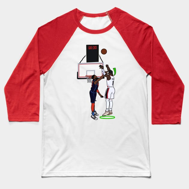 Damian Lillard Hits A Green Light Over Paul George FTW - NBA Portland Trailblazers Baseball T-Shirt by xavierjfong